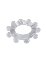 Прозрачное эрекционное кольцо со стимулирующими шариками (Цвет: прозрачный)