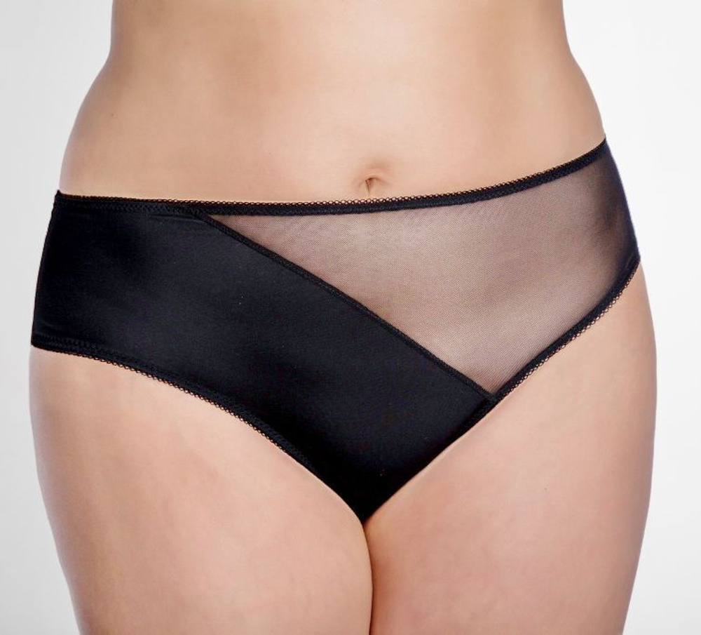 Трусики-слипы из микрофибры и сетки (Размер: M) (Цвет: телесный)