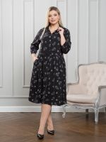Платье 1329 цветы на черном Novita (Акция)