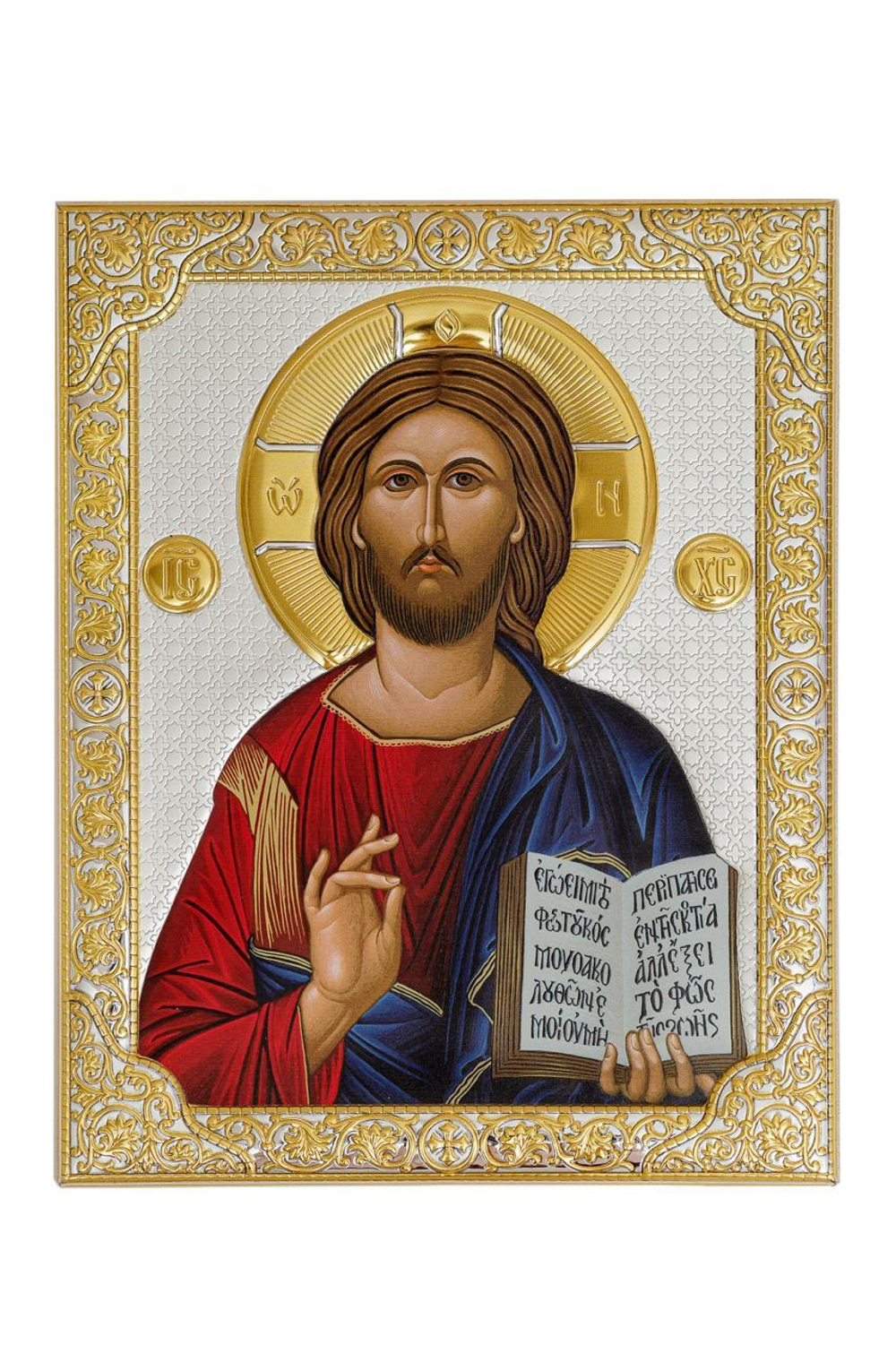 Спаситель, икона прямоугольная без рамки, античная 180х230
