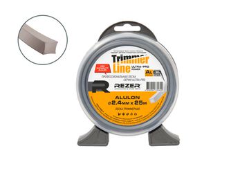 Леска для мотокосы "REZER" ULTRA-PRO «Alulon» (2.4 мм, 25 м, квадрат)