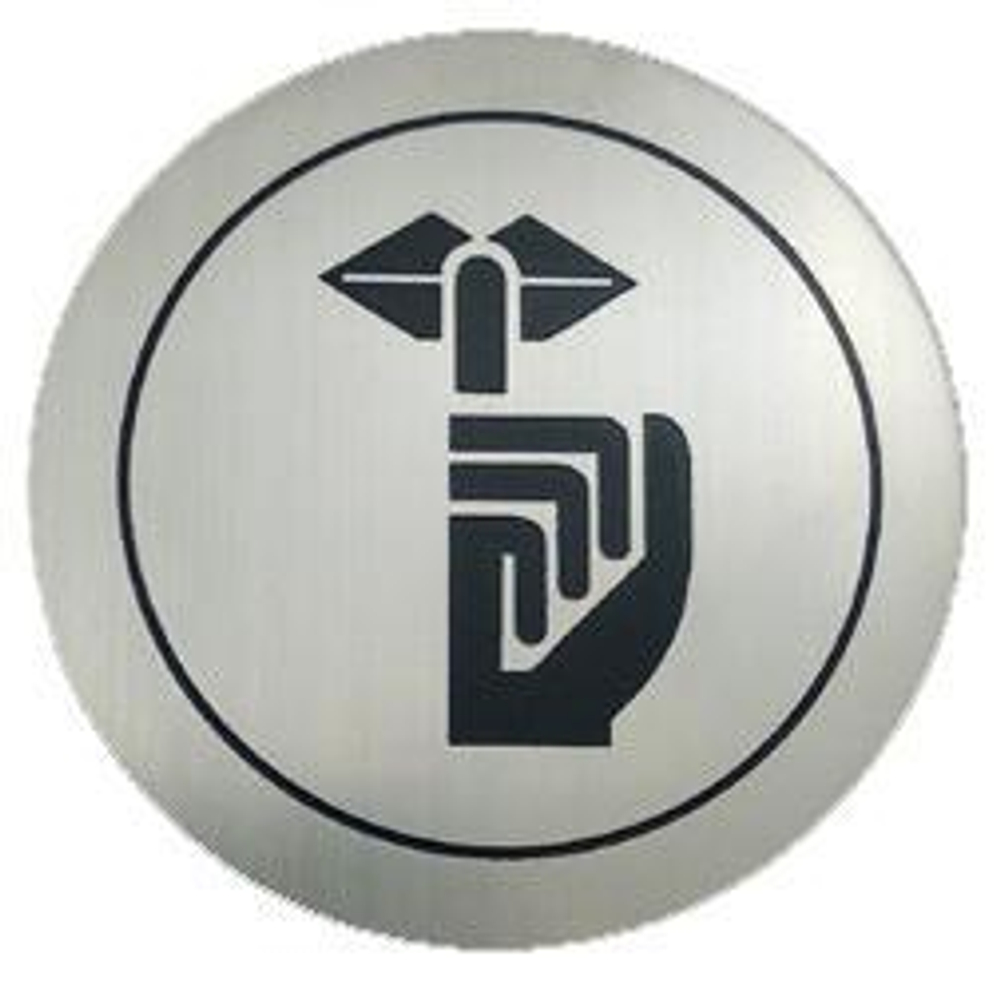 Табличка "Выключите звук телефонов" нерж. сталь NOFER 16735.2.S матовый