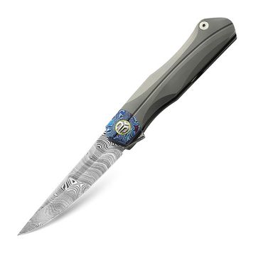 Складной нож Bestech Thyra BT2106G c клинком из стали Damasteel, рукоять титан / Timascus