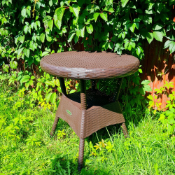 Набор садовой мебели RATTAN стол круглый + 2 кресла, Цвет: Коричневый.