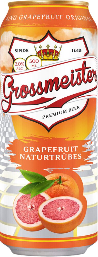 Пиво Гроссмейстер Грейпфрут / Grossmeister Grapefruit 0.5 - банка