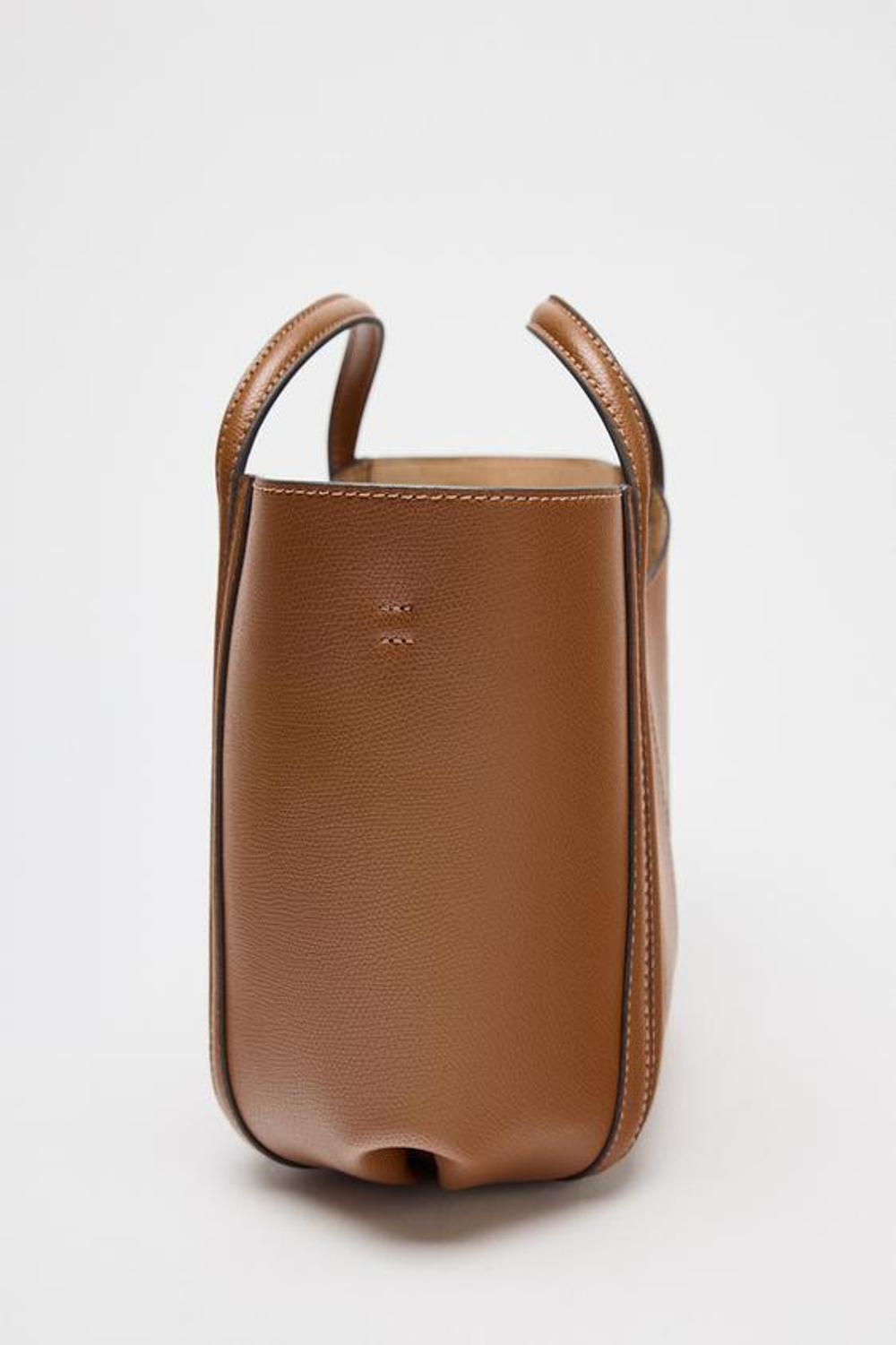 ZARA НЕБОЛЬШАЯ СУМКА С ДЕКОРАТИВНОЙ СТРОЧКОЙ, ТЕМНЫЙ РЫЖЕВАТО-КОРИЧНЕВЫЙ