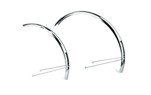 Крылья TRIX 28" комплект переднее/заднее, металлические, с "усами", хром HD-1