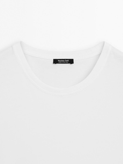 Massimo Dutti Футболка из 100% хлопка, натуральный, кремовый