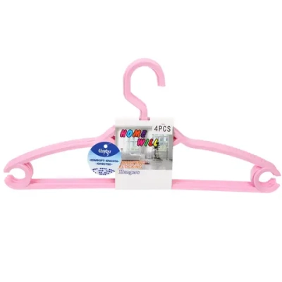 Плечики пластиковые ребристые 4шт «ИДЕЯДОМА», цвет сиреневый, 38*20см (Селфи)