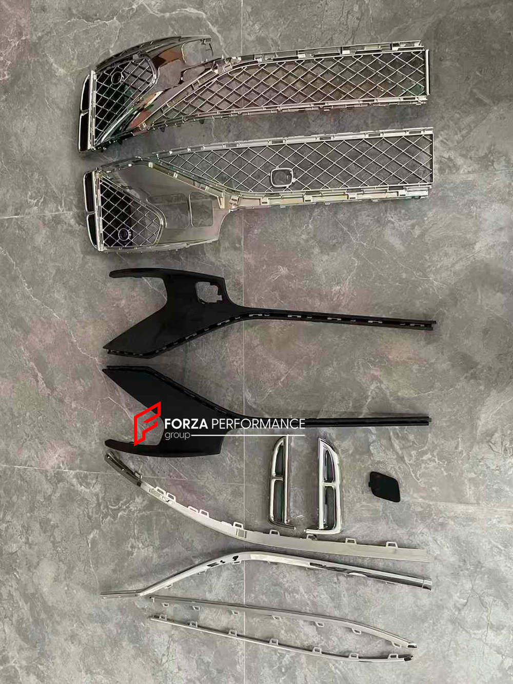 Комплект решетки радиатора для переделки Bentley Continental GT GTC 2024+ в стиле Mulliner Бентли Континенталь