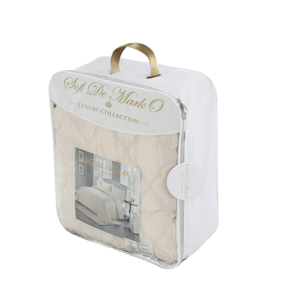 Покрывало 240x260 и 2 наволочки 50х70 Sofi De MarkO Одри кремовое