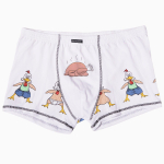 Мужские трусы-боксеры с принтом в виде ощипанных курочек (Размер: XXL) (Цвет: белый)