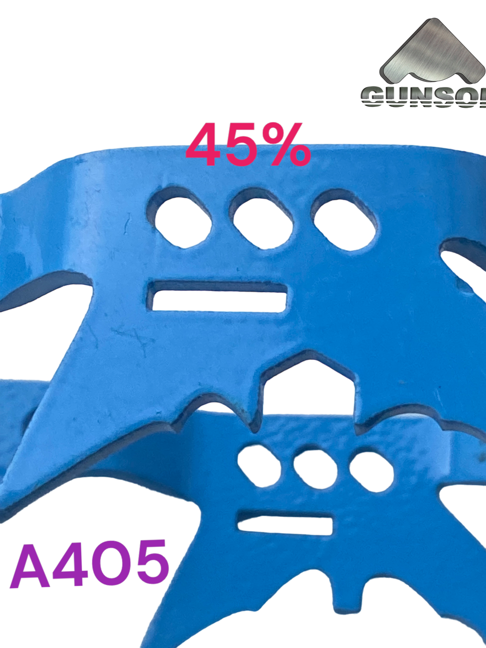 Угол наклона отверстий 45%