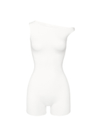 white asymmetric overall
