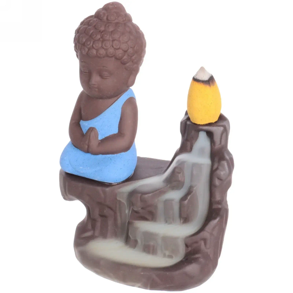 Подставка под стелющиеся благовония «Будда» цвет голубой 12*9см DLX-Bd