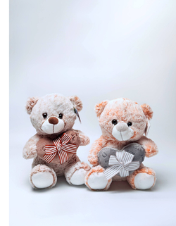 Мягкая игрушка "Мишка с сердцем" 25 см оптом.