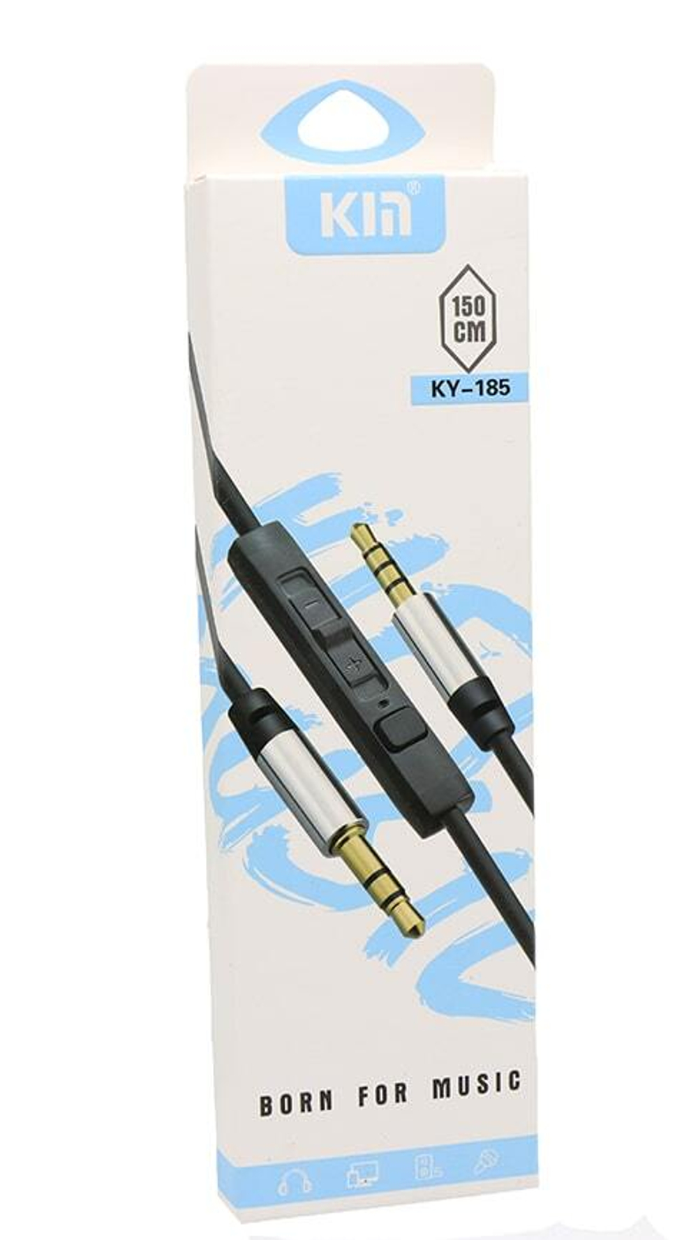 Кабель AUX KIN KY-185 (черный) 1.5м