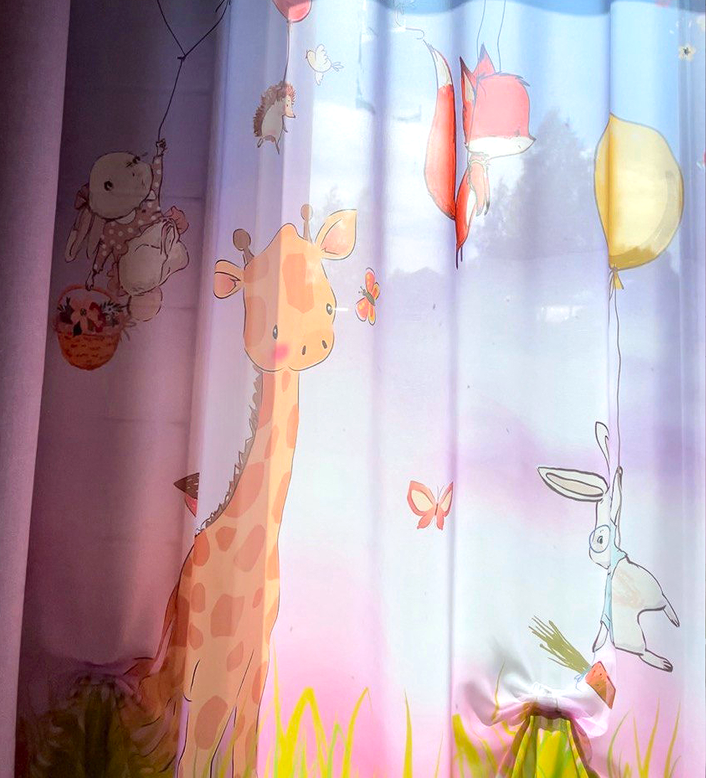 Дизайн штор "Акварельные зайчата"