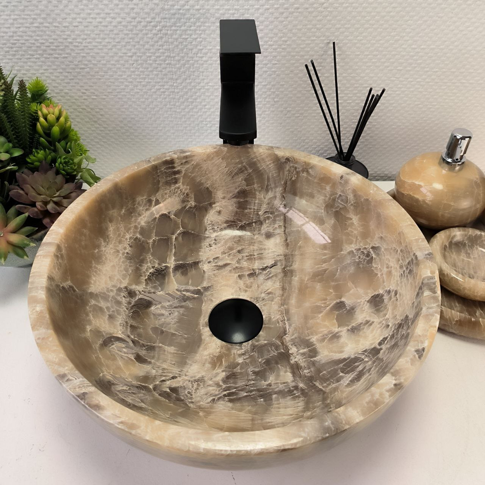 Раковина из оникса Bowl Grey TinLip BO-62969 40*40*15 44