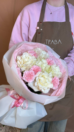 Букет "Барби", роза французская и диантусы