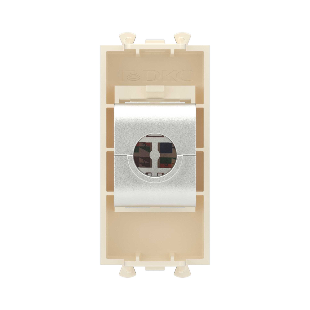 Компьютерная розетка RJ-45 без шторки модульная, кат.5е экранированная, "Avanti", "Ванильная дымка", 1 модуль