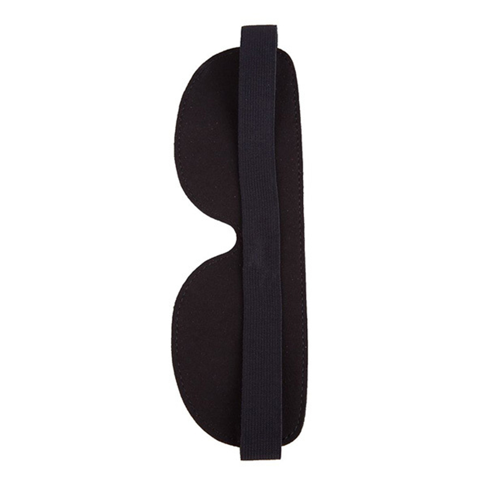 Чёрная широкая кожаная маска на глаза Sitabella BDSM Accessories 3081-1