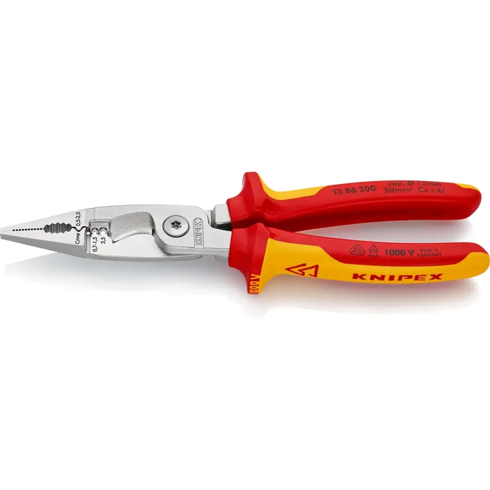 Электромонтажные клещи хромированные 200 мм Knipex 13 86 200 SB