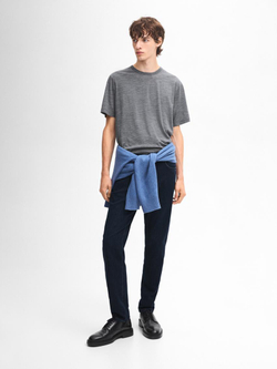 Massimo Dutti Футболка из смесовой шерсти, серый меланж