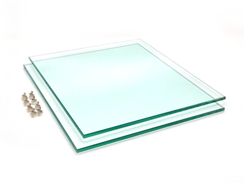 Комплект полированных стеклянных полок для подставок Атолл-400 (2шт. 382х419х10мм.)