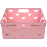 Корзинка для хранения «ЭНИГАРТ», цвет пудровая роза, 33*25.6*11см
