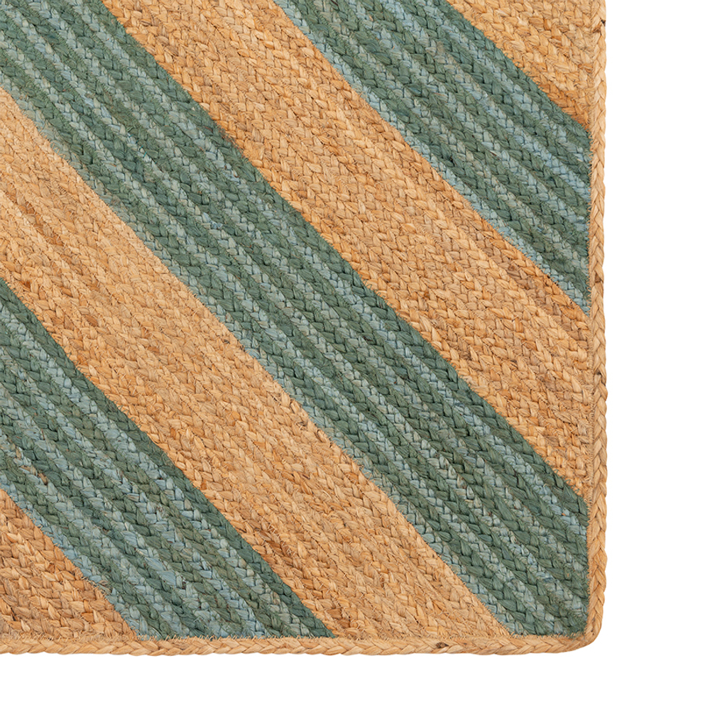 Ковер из джута 120х80см Tkano Ethnic зеленый с вставками