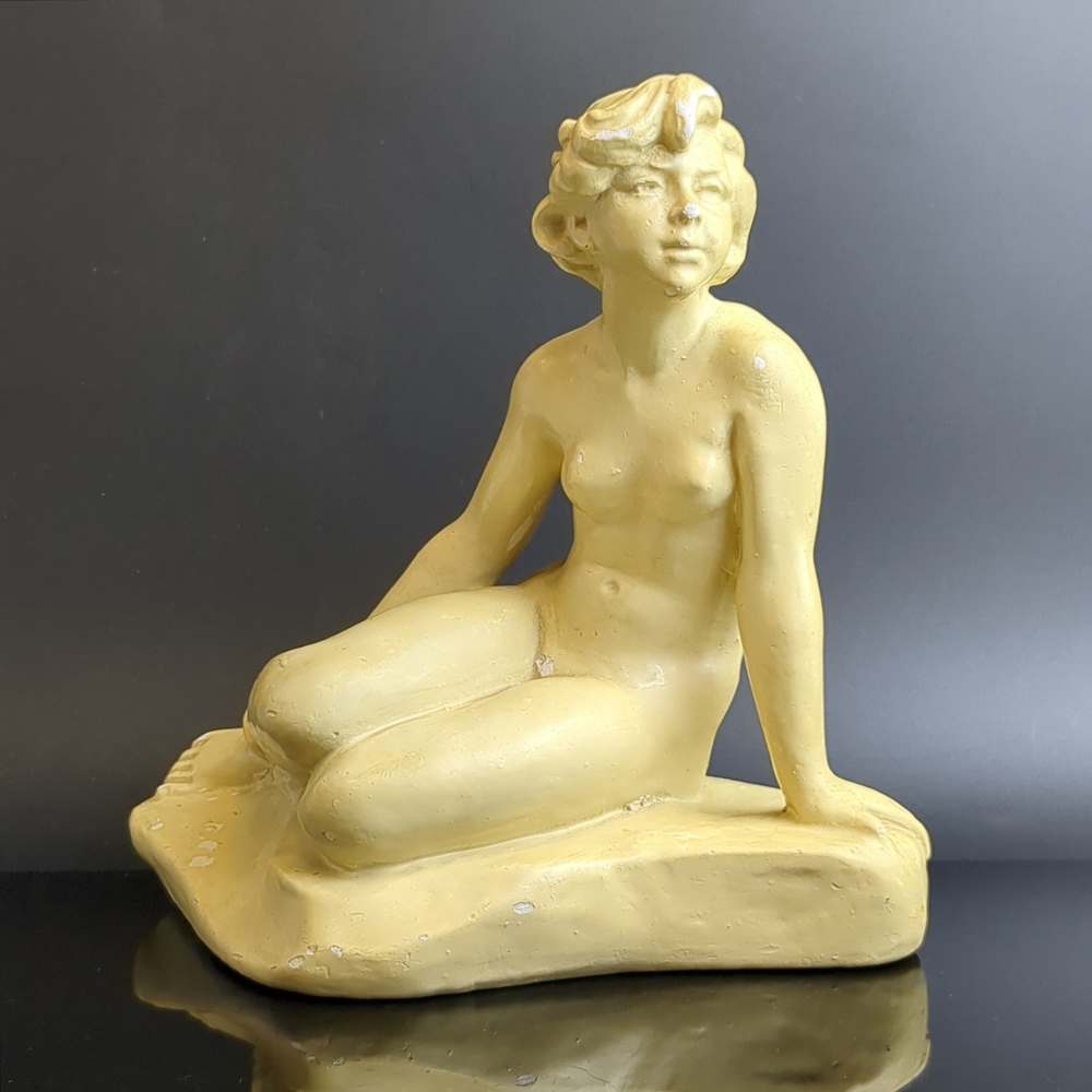 Статуэтка Купальщица . Кунгур артель. Гипс. СССР 1960 год.