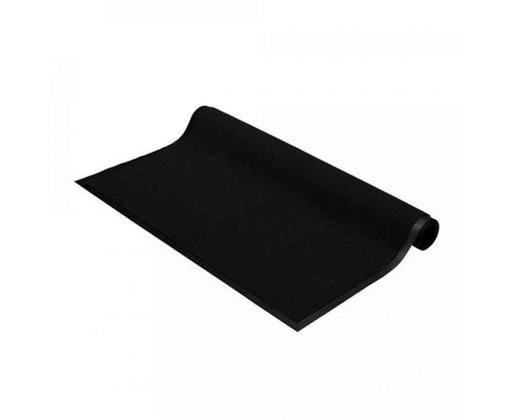 Коврик придверный влаговпитывающий ребристый 90х120см высота ворса 0,5см черный полиэстер подложка ПВХ 24199 TRIP VORTEX