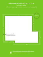 Натяжные потолки: 3.9 м2, 1.5 м2