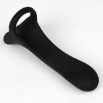 Черная насадка на член с 20 режимами вибрации - 14,5 см (Цвет: черный)