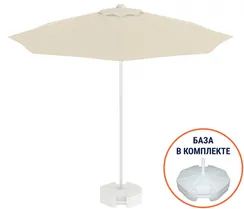 Зонт пляжный с базой на колесах Kiwi Clips&Base, Ø200 см, бежевый