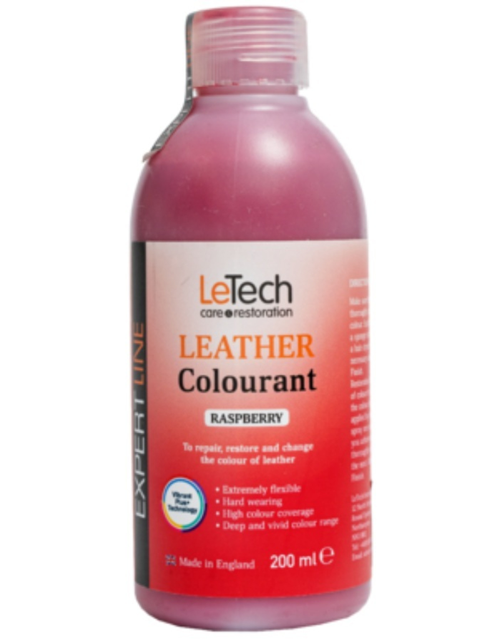 LeTech Expert Line Краска для кожи (Leather Colourant) Raspberry, 200мл