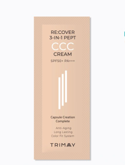 Пробник тонального уходового ССС- крема с пептидами TRIMAY Re:cover 3-in-1 Pept CCC Cream , 1 мл