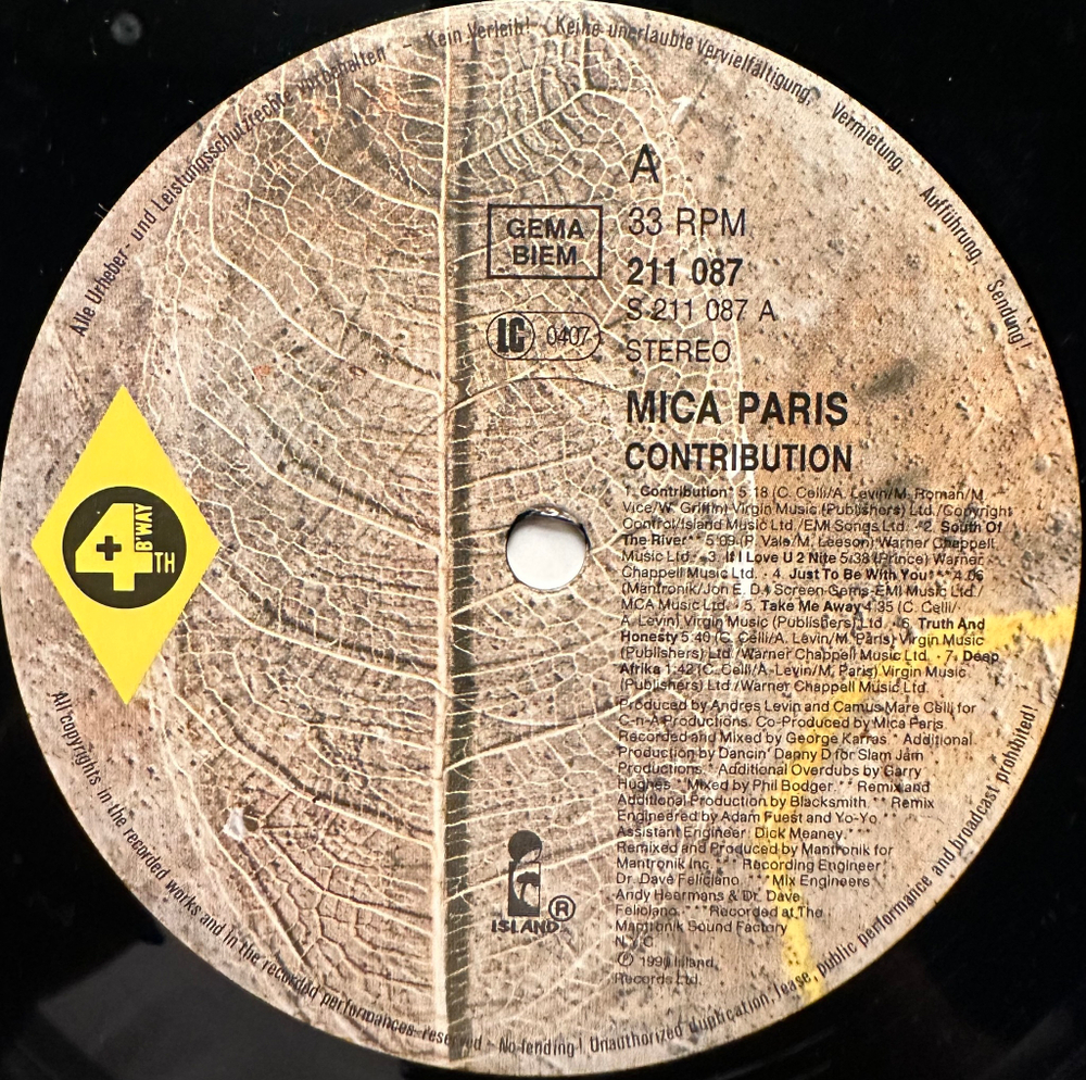 Mica Paris - Contribution (Европа 1990г.)