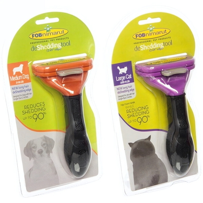 Расческа - пуходерка для вычесывания подшерстка «ФУРМИНАТОР», цвет оранжевый и фиолетовый, 6,5*15см (блистер)
