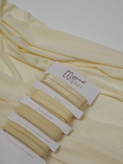 Микрофибра бельевая ажурная матовая эластичная светло-желтая