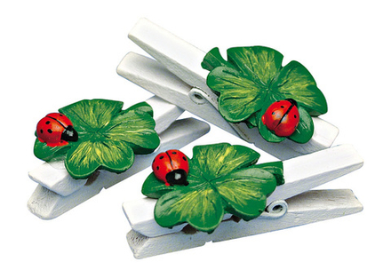 Декоративная прищепка "Божья коровка на листочке", 5 см