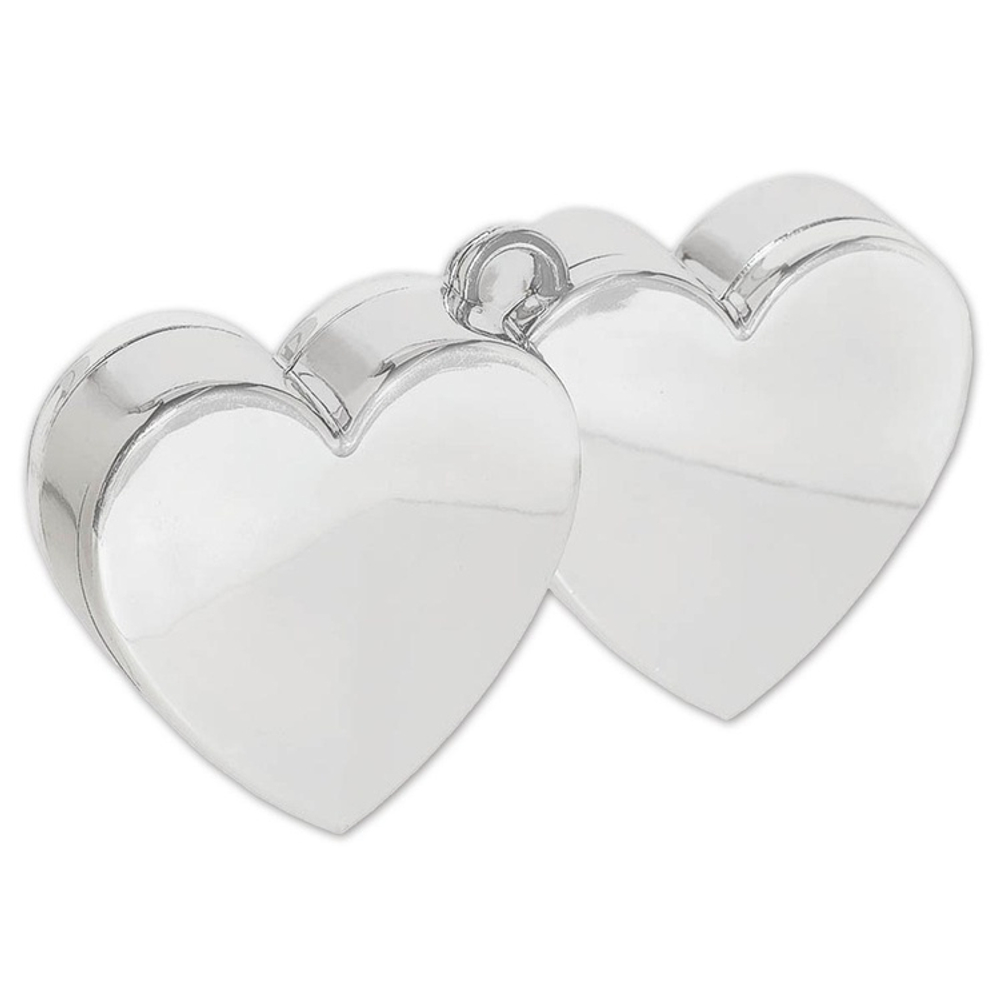 Грузик для шара Два сердца 170гр (Серебро)