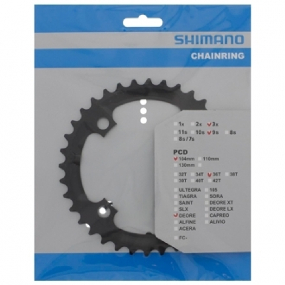 Звезда передн. Shimano, для FC-M590/T4010, 36T, цв. черн.