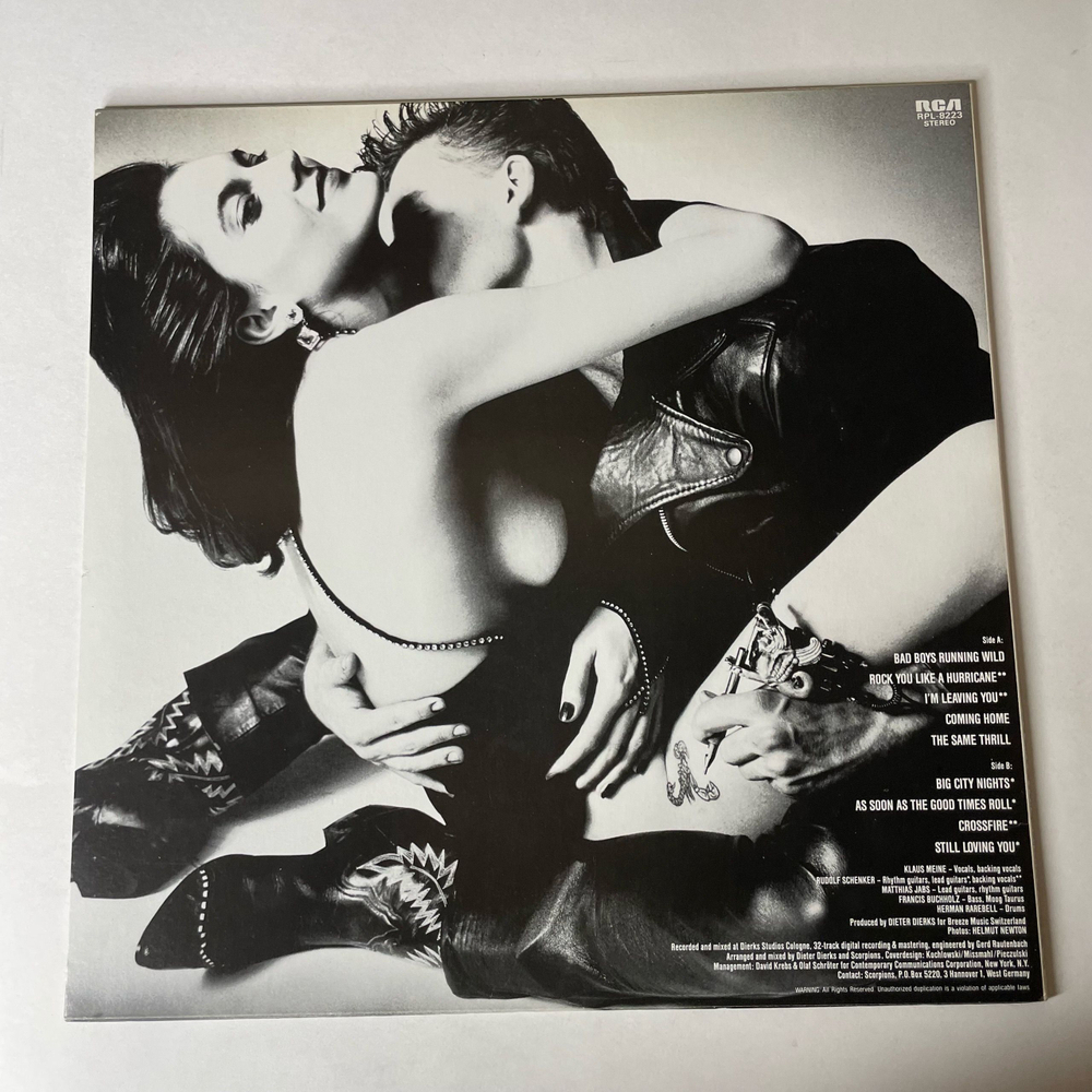 Винтажная виниловая пластинка LP Scorpions Love At First Sting (Япония 1984) (Без Оби)