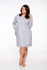 Хлопковая коротенькая сорочка Eni с забавным принтом (Размер: XXXL) (Цвет: темно-синий)