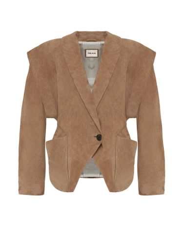 Бежевая куртка из натуральной замши