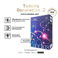 Умная гирлянда Twinkly Candies Pearls RGB 100 (TWKP100RGB-T)