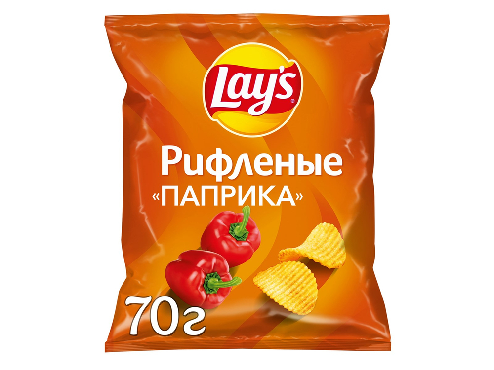 Чипсы LAYS РИФЛЕНЫЕ ПАПРИКА 70гр