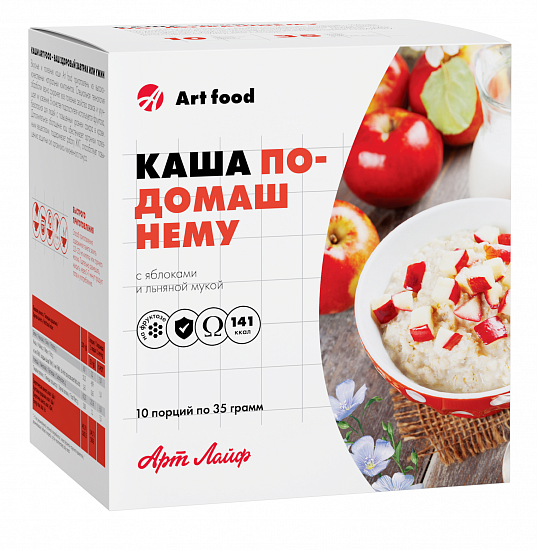 Каша По-домашнему с яблоками и льняной мукой